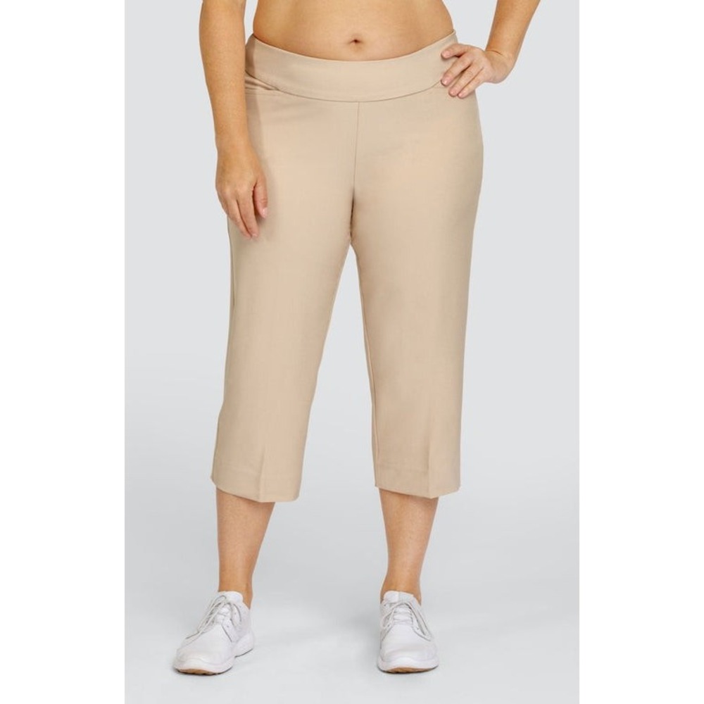 Tail Comfort Stretch Capri Pants Beige Cropped Casual Travel‎ Women's 4 NWT